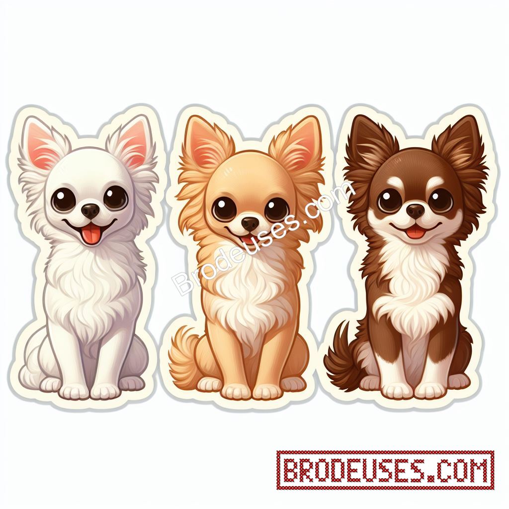 Les Trois Chichis (3 chihuahuas) - Diagramme PDF à télécharger